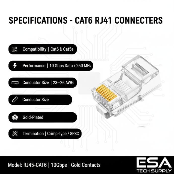 Types Of Rj 45 Cat6 RJ45 Connectors – Esa Tech Supply